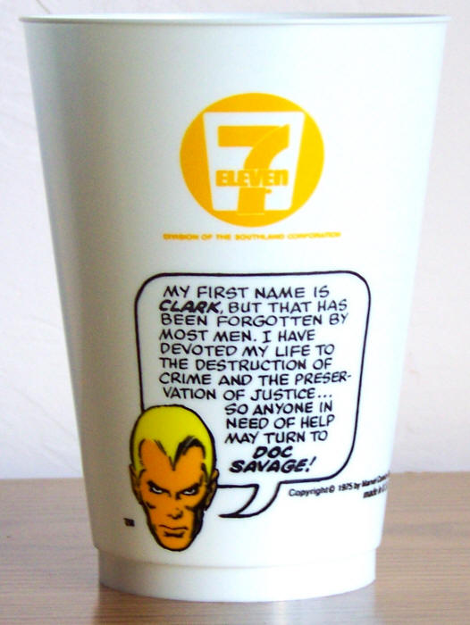 1975 Marvel Superhero 7-11 Slurpee Cup Doc Savage
