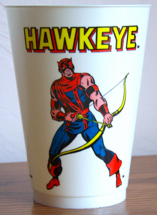 1975 Marvel Superhero 7-11 Slurpee Cup Hawkeye