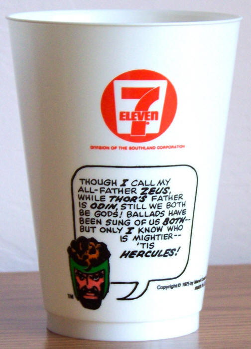 1975 Marvel Superhero 7-11 Slurpee Cup Hercules
