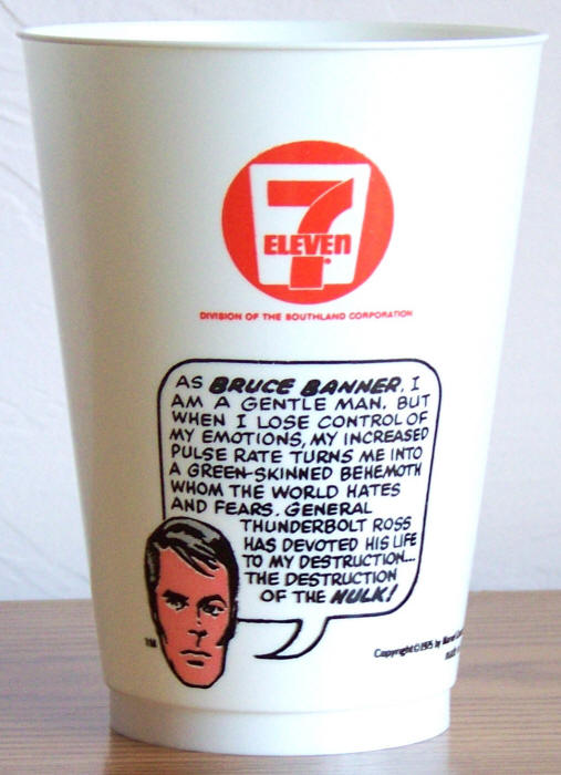 1975 Marvel Superhero 7-11 Slurpee Cup Hulk Variation 2