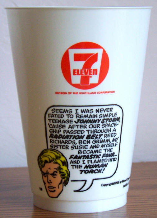 1975 Marvel Superhero 7-11 Slurpee Cup Human Torch