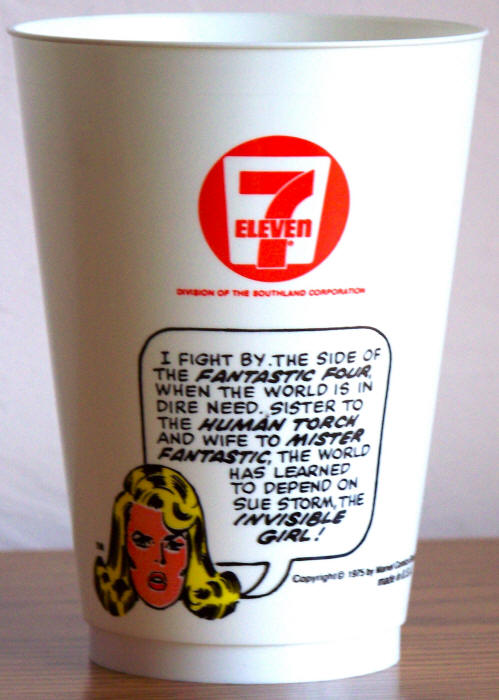 1975 Marvel Superhero 7-11 Slurpee Cup Invisible Girl