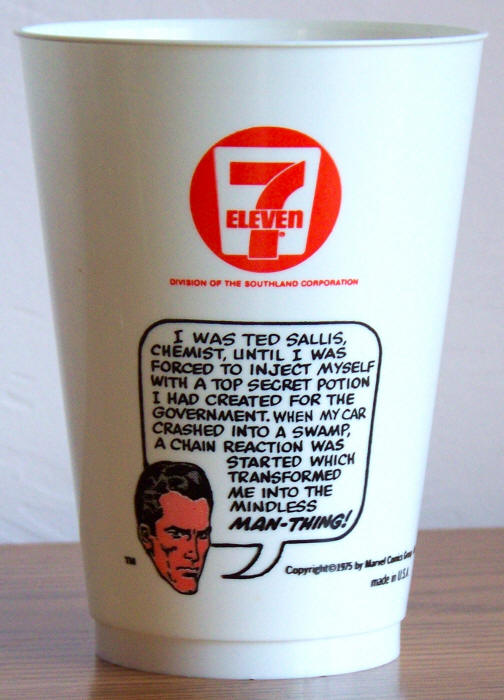 1975 Marvel Superhero 7-11 Slurpee Cup Man-Thing