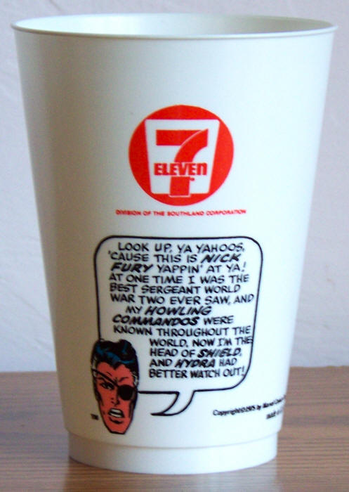 1975 Marvel Superhero 7-11 Slurpee Cup Nick Fury