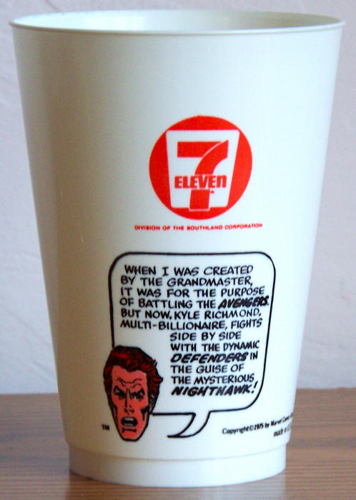 1975 Marvel Superhero 7-11 Slurpee Cup Nighthawk