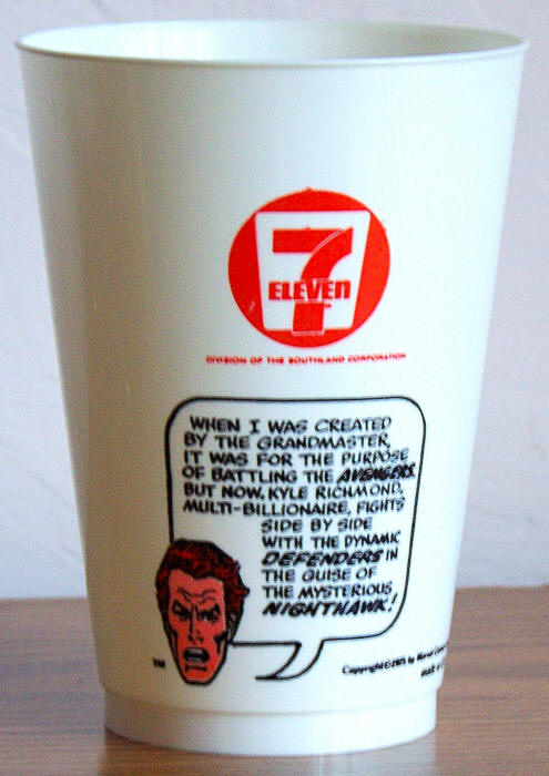 1975 Marvel Superhero 7-11 Slurpee Cup Nighthawk