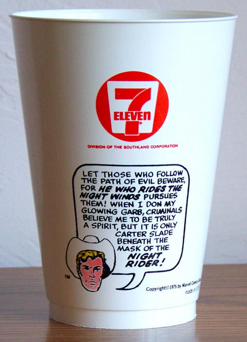 1975 Marvel Superhero 7-11 Slurpee Cup Night Rider