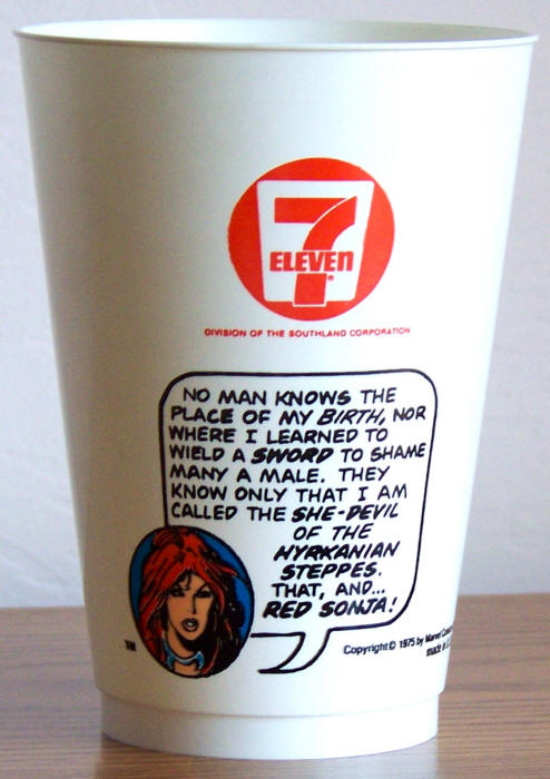 1975 Marvel Superhero 7-11 Slurpee Cup Red Sonja