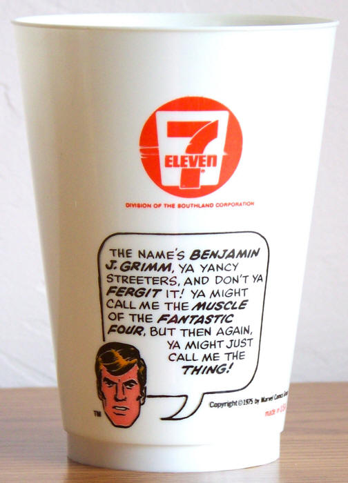 1975 Marvel Superhero 7-11 Slurpee Cup Thing Variation 1