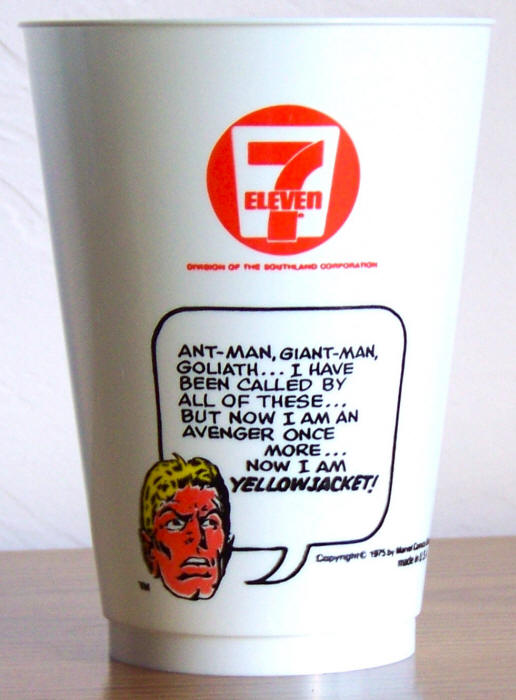 1975 Marvel Superhero 7-11 Slurpee Cup Yellowjacket