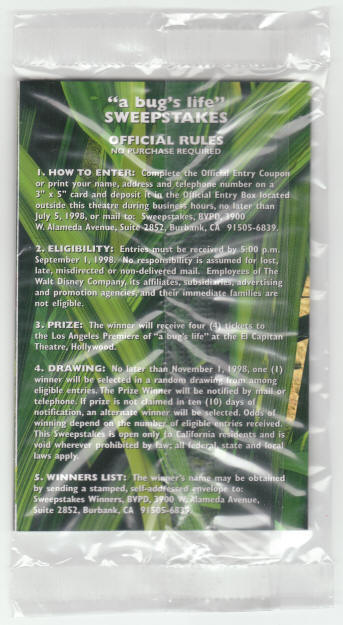 A Bugs Life Magnifying Glass Promo