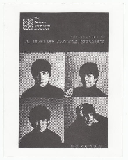 The Beatles A Hard Days Night Promo Card