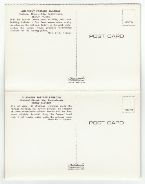 Allegheny Portage Railroad Post Card Strip 1970s