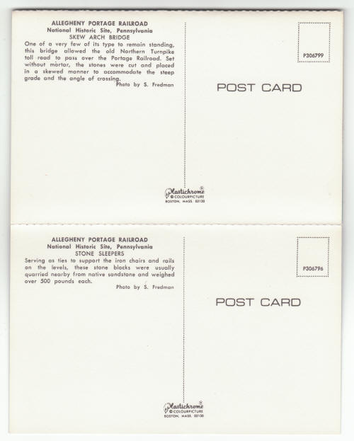 Allegheny Portage Railroad Post Card Strip 1970s