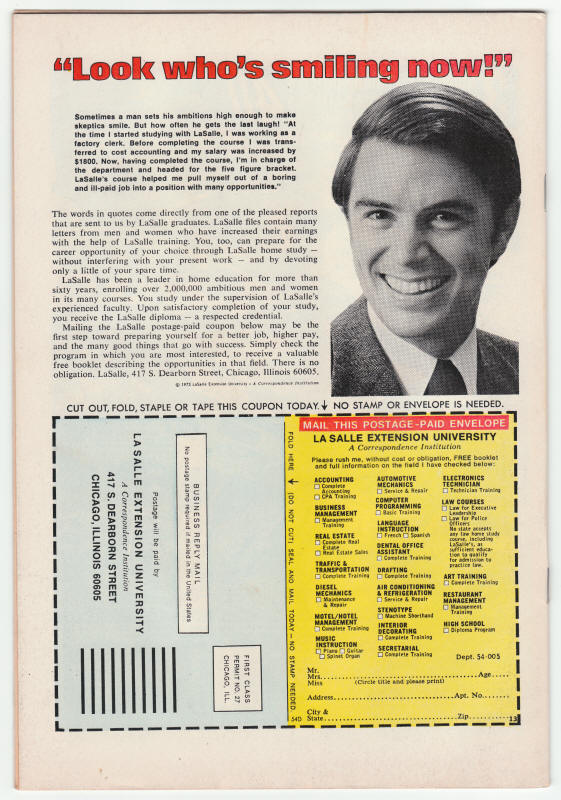 Amazing Adventures #25 back cover