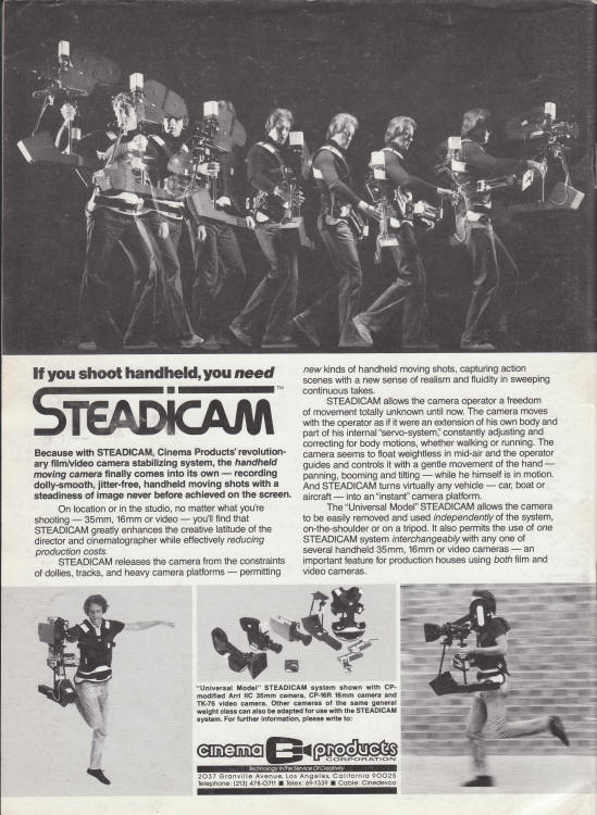 American Cinematographer Augusst 1977 back cover