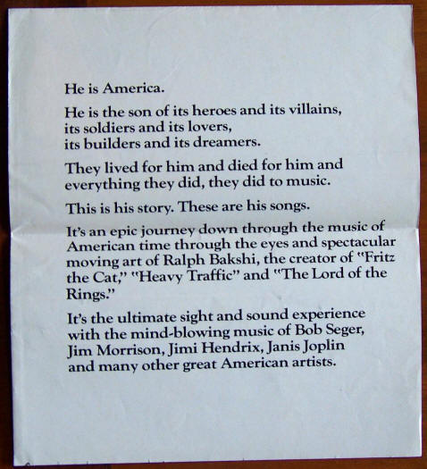 American Pop Promo Poster back fold text