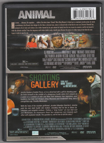 Animal and Shooting Gallery Double Feature DVD back