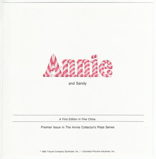Annie Collectors Plate 1 Booklet