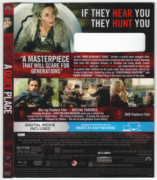 A Quiet Place Slipcase back