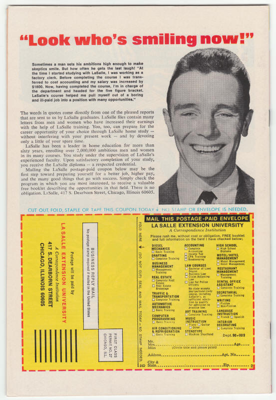 Astonishing Tales #19 back cover