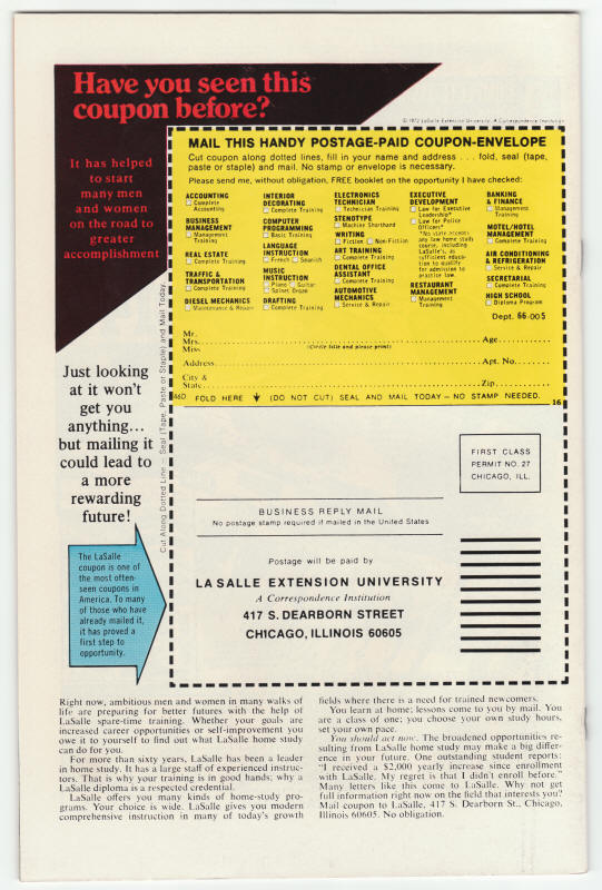 Astonishing Tales #31 back cover