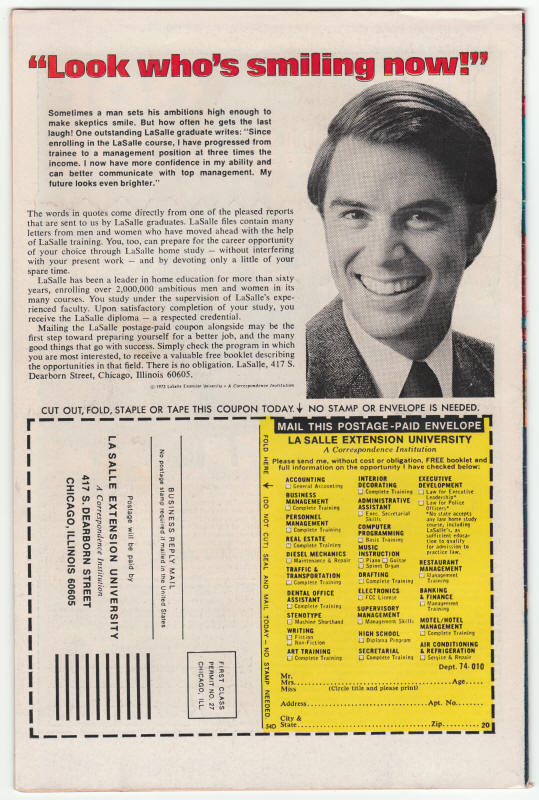 Astonishing Tales #34 back cover