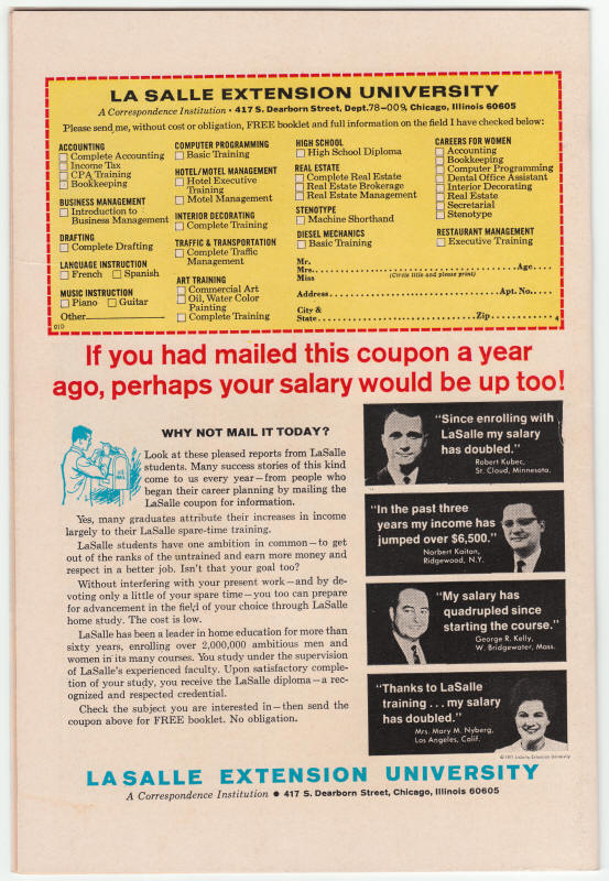 The Avengers 102 back cover