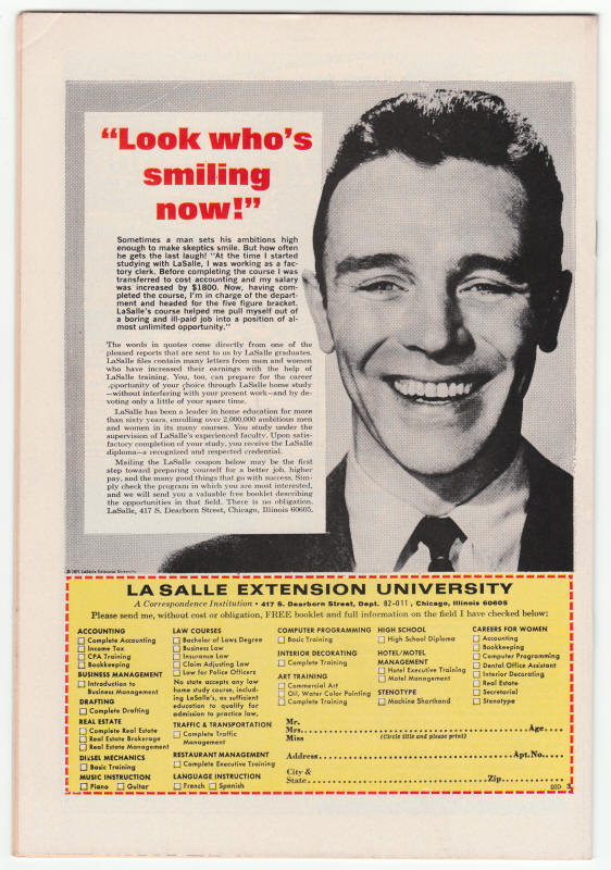 The Avengers #106 back cover