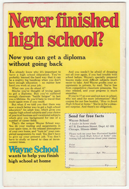 The Avengers 134 back cover