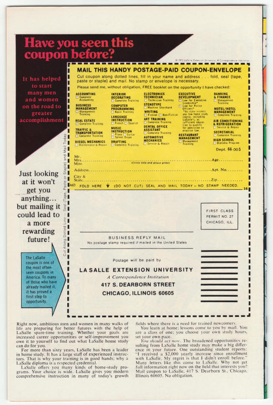 The Avengers #138 back cover