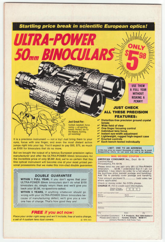 The Avengers #140 back cover