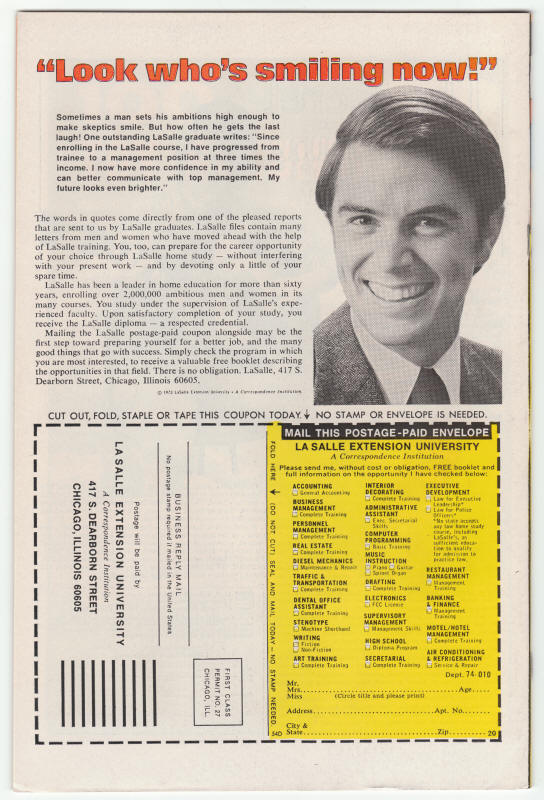 The Avengers 145 back cover