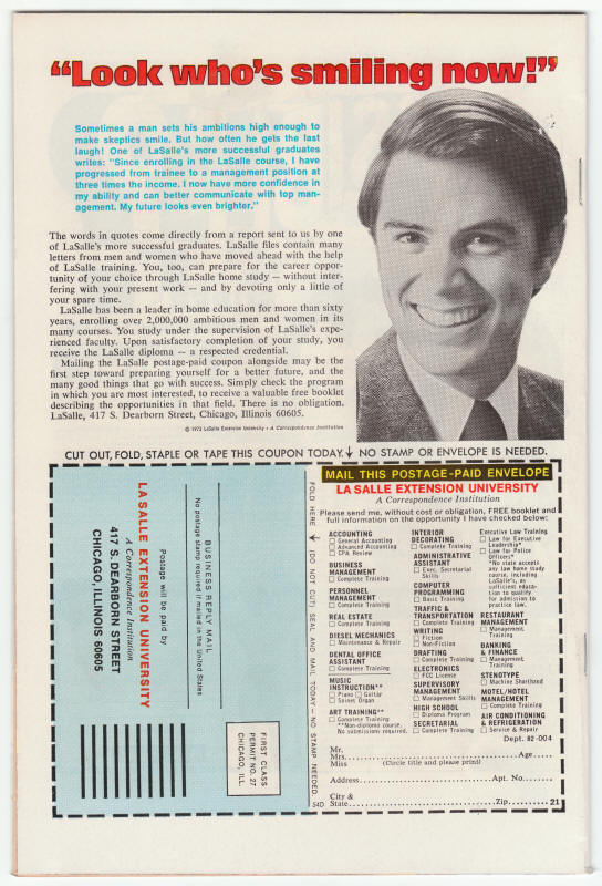 The Avengers 153 back cover