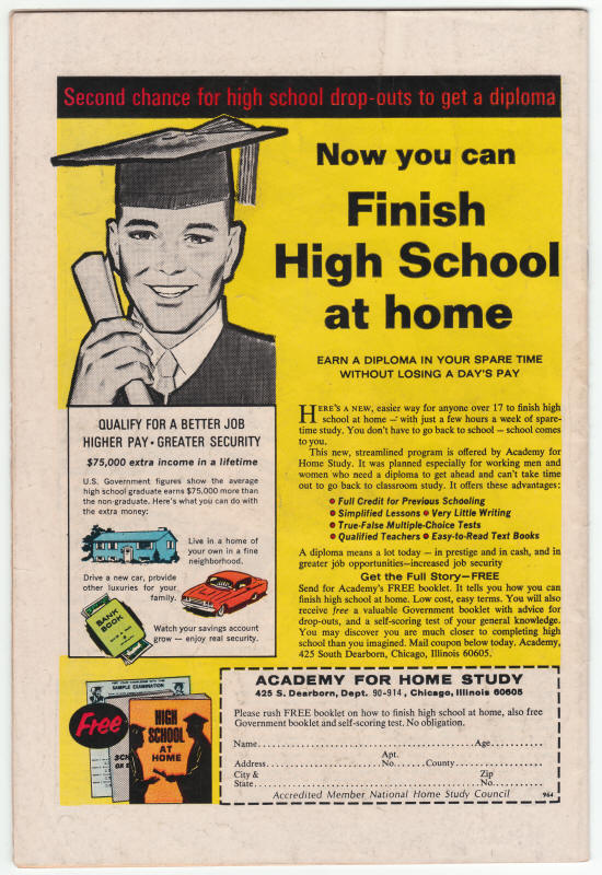 The Avengers #66 back cover