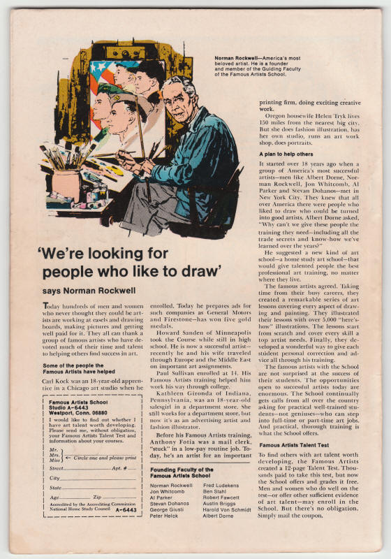 The Avengers Special #4 back cover