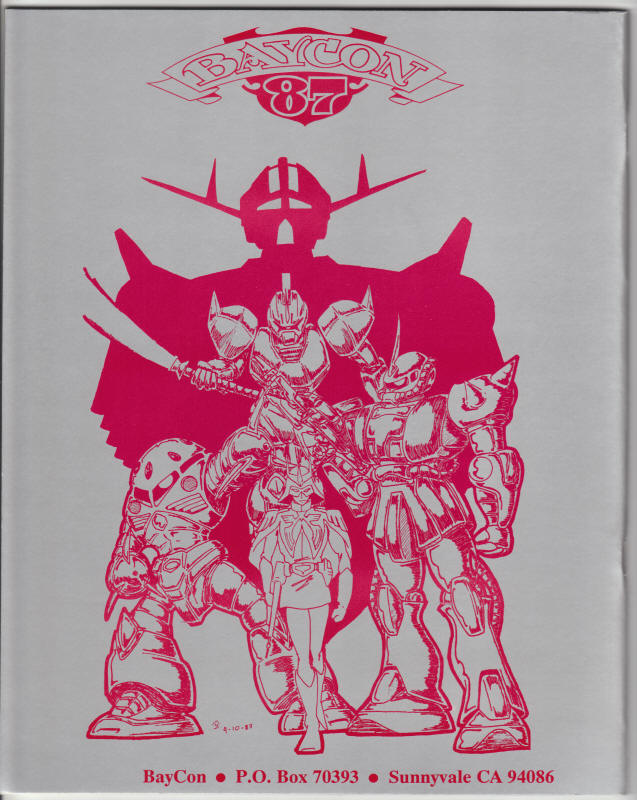 Baycon 87 Japanese Animation Program Book back cover