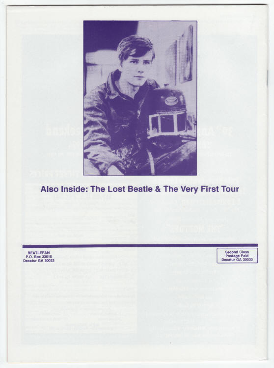 Beatlefan Magazine #89 back cover