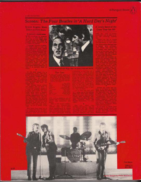 The Beatles In Richard Lesters A Hard Days Night back cover