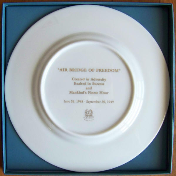 Berlin Airlift Lenox Plate back