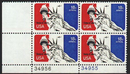 Scott #C87 LISDA Airmail Statue of Liberty Plate Block