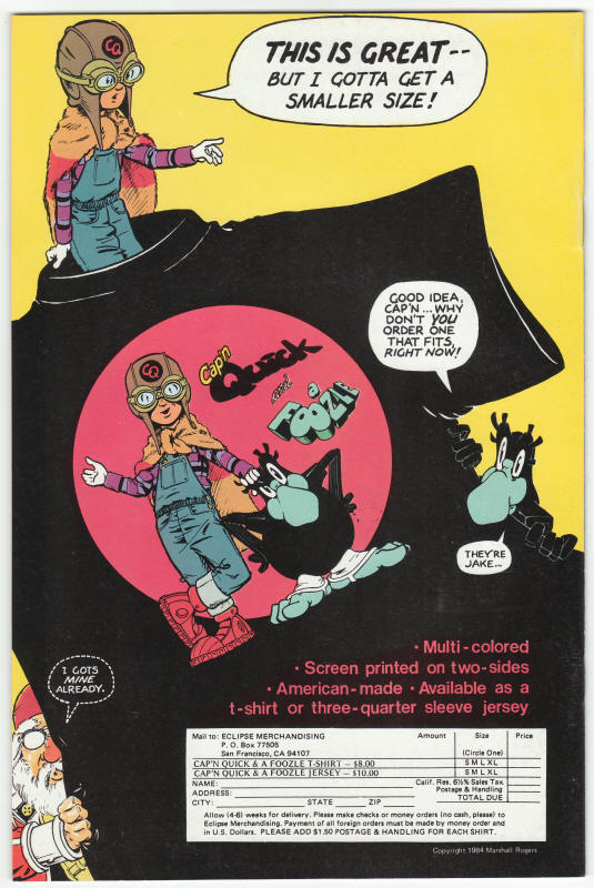 Capn Quick And A Foozle #1 back cover