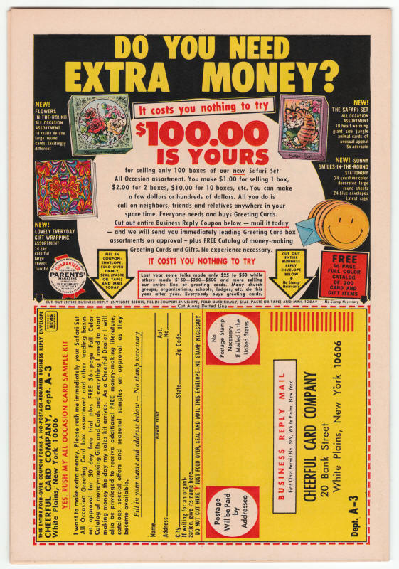 Captain America 147 back cover