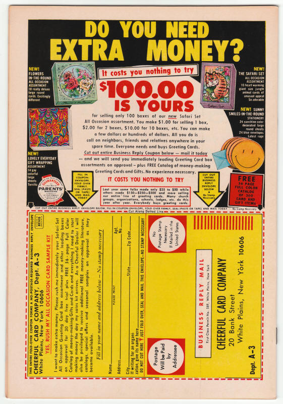 Captain America #148 back cover