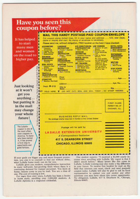 Captain America #160 back cover