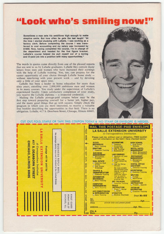 Captain America #163 back cover