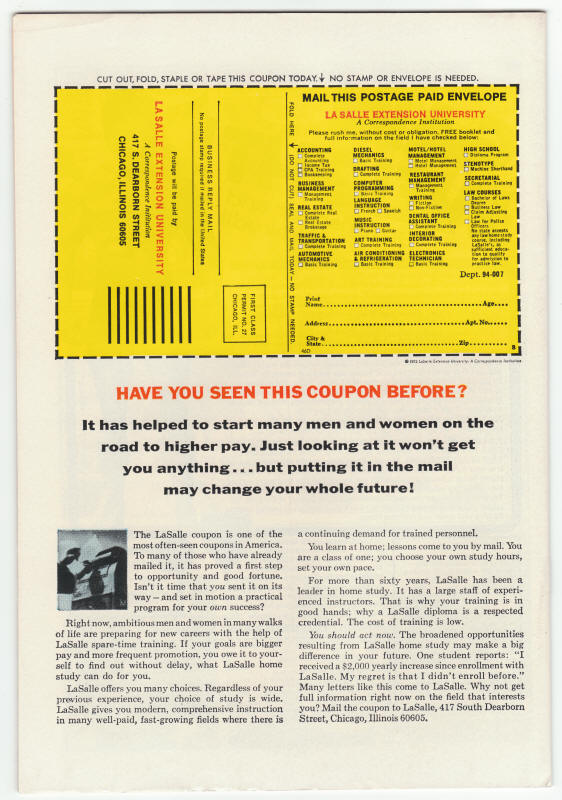 Captain America #167 back cover