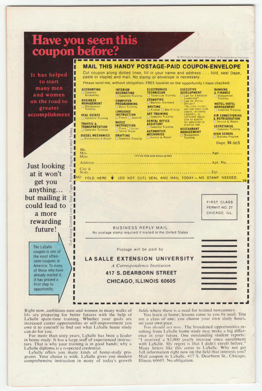 Captain America #187 back cover