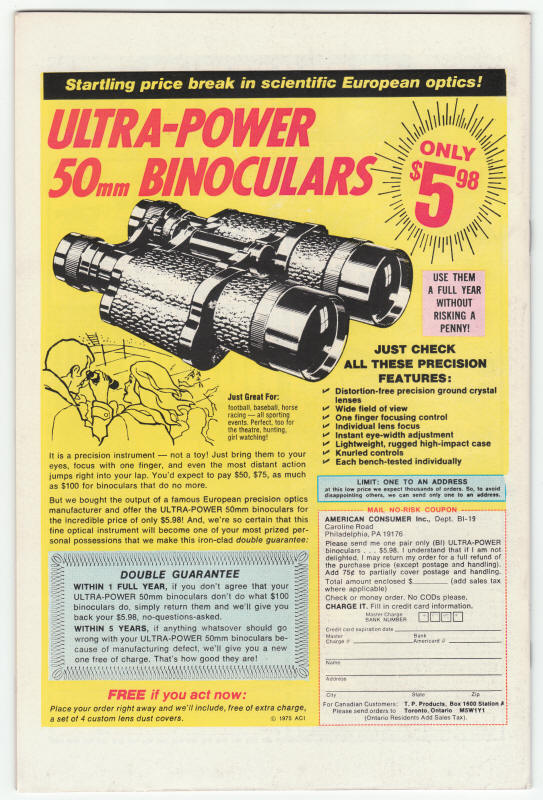 Captain America #189 back cover