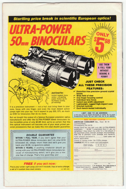 Captain America #190 back cover